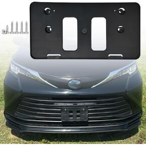 FASTCHE Front Bumper License Tag Plate Frame Bracket Holder Compatible with 2021 2022 2023 2024 2025 Toyota Sienna LE XLE Limited Platinum License Plate Bracket Replace # 7511108060 TO1068165 in Kuwait