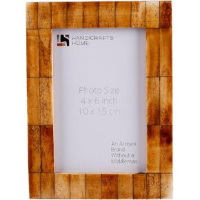 Handicrafts Home 4x6 Picture Frames - Vintage Farmhouse Decor Photo Frame for Wall Hanging Tabletop Living Room Desk Handmade Gift Decor, Blue White Quatrefoil in Kuwait