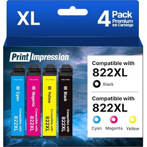 مُعاد تصنيعها لخراطيش الحبر 822XL المتوافقة مع مجموعة خراطيش الحبر Epson 822XL المستخدمة لطابعة Epson WF-3820 Workforce Pro WF-4820 WF-4830 WF-3823 WF-4834 (أسود سماوي أرجواني أصفر) in Kuwait