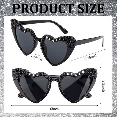 CUBACO Wedding Sunglasses Bride and Groom Sunglasses Till Death Do US Part Decor Just Married Decorations Gothic Wedding Engagement Gifts for Couples Halloween in Kuwait