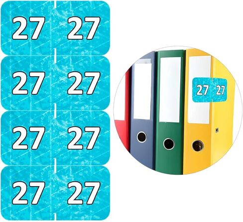 500 Pieces 2027 Year Stickers 0.75×1.5 inch Rectangle Coded Colored File Folders Labels Self Adhesive Year Labels for Tab File Folders Office Supplies(Blue,White) in Saudi Arabia