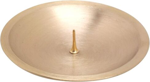 MaMeMi Candle Plate/Candle Coaster with Thorn [Diameter 3.15 inch] Candleholder Nickel-Plated Brass in Matte Silver Color in Saudi Arabia
