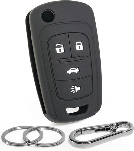 2-Pack Soft-Touch Silicone Key Fob Covers for Chevrolet Aveo Cruze Sonic Trax Equinox/Buick Encore Lacrosse Regal 4-Button by Click&Fit Car Remote Shell Case Protectors in Kuwait