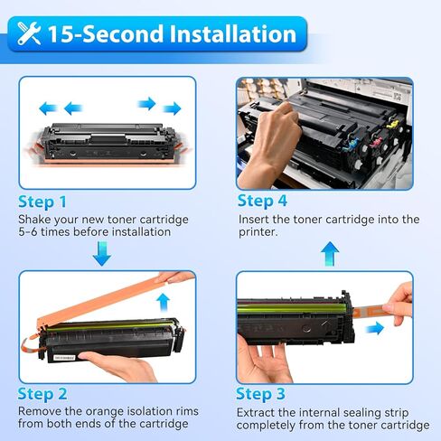 206A Toner Cartridges 4 Pack (with Chip) Compatible Replacement for HP 206 206A Color LaserJet Pro MFP M283fdw M283cdw M283fdn M282nw Pro M255dw M255nw M283 M255 W2110A Printer in Kuwait