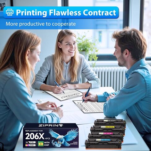 206A Toner Cartridges 4 Pack (with Chip) Compatible Replacement for HP 206 206A Color LaserJet Pro MFP M283fdw M283cdw M283fdn M282nw Pro M255dw M255nw M283 M255 W2110A Printer in Kuwait