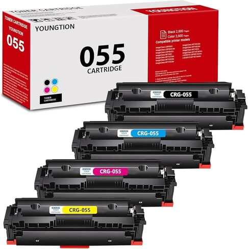 High-Yield 055 Toner Cartridges 4-Pack(BK/C/M/Y) Compatible MF743cdw Toner Replacement for Canon 055 Toner Cartridge Set for Color imageCLASS MF741Cdw MF743Cdw MF745Cdw MF746Cdw LBP664Cdw Printer in Kuwait