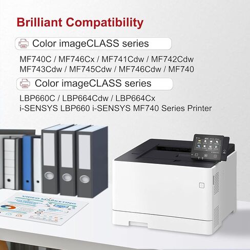 High-Yield 055 Toner Cartridges 4-Pack(BK/C/M/Y) Compatible MF743cdw Toner Replacement for Canon 055 Toner Cartridge Set for Color imageCLASS MF741Cdw MF743Cdw MF745Cdw MF746Cdw LBP664Cdw Printer in Kuwait