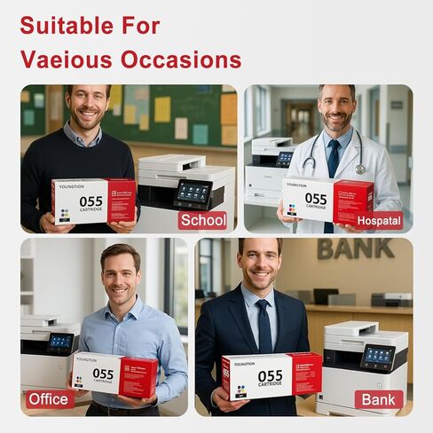 High-Yield 055 Toner Cartridges 4-Pack(BK/C/M/Y) Compatible MF743cdw Toner Replacement for Canon 055 Toner Cartridge Set for Color imageCLASS MF741Cdw MF743Cdw MF745Cdw MF746Cdw LBP664Cdw Printer in Kuwait