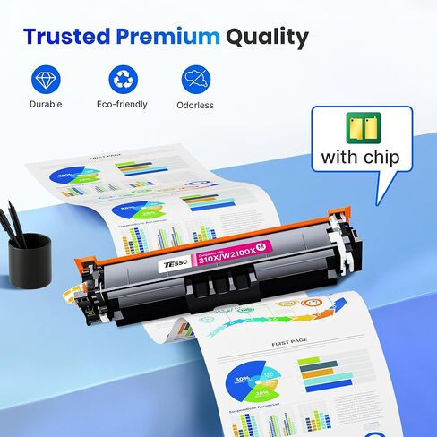 خراطيش حبر 210X مكونة من 4 عبوات (مع شريحة) عالية الإنتاجية لخراطيش حبر HP 210X 210A لطابعات HP Color Laserjet Pro MFP 4301Fdw Toner MFP Pro 4301Fdn 4301dw 4201Dw 4201Dn 4301 4201 Series | W2100X in Kuwait