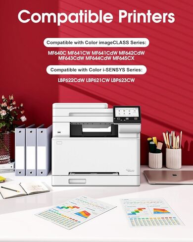 054H Toner Cartridge Set Replacement for Canon 054H CRG054H 054 CRG-054 MF642cdw Toner Use with Canon ImageClass MF642Cdw MF644Cdw MF641Cdw MF641Cw LBP623Cdw LBP622cdw LBP622Cdw (1B 1C 1M 1Y, 4 Pack) in Kuwait