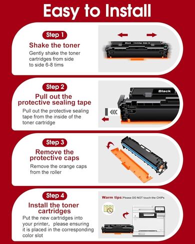 054H Toner Cartridge Set Replacement for Canon 054H CRG054H 054 CRG-054 MF642cdw Toner Use with Canon ImageClass MF642Cdw MF644Cdw MF641Cdw MF641Cw LBP623Cdw LBP622cdw LBP622Cdw (1B 1C 1M 1Y, 4 Pack) in Kuwait