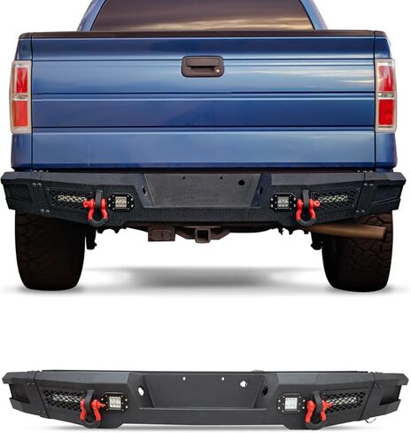 Rear Bumper Fit for 2009-2014 F150 Offroad Steel Bumper with LED Lights & D-rings in Kuwait