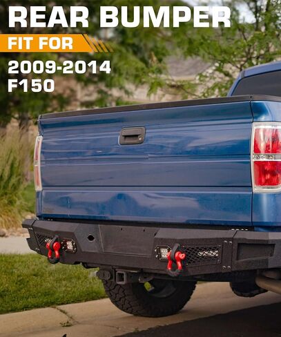 Rear Bumper Fit for 2009-2014 F150 Offroad Steel Bumper with LED Lights & D-rings in Kuwait