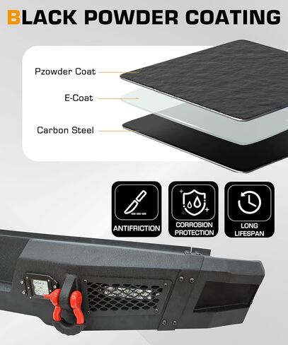 Rear Bumper Fit for 2009-2014 F150 Offroad Steel Bumper with LED Lights & D-rings in Kuwait