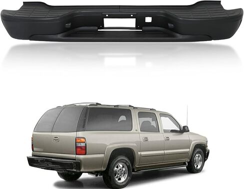Black Steel Rear Step Bumper Replacement for Chevy Tahoe Suburban Yukon 2000 2001 2002 2003 2004 2005 2006 GM1101115 in Saudi Arabia