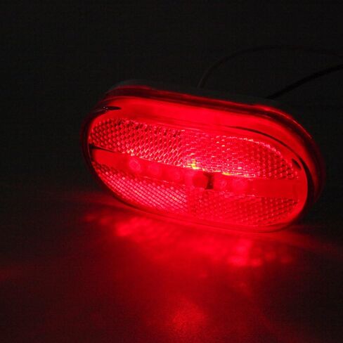 Oblong Trailer Red Side Marker Clearance Lights Sealed Surface Mount with Reflex Lens Replacement fit for Camper Boat (2 pcs) in Saudi Arabia