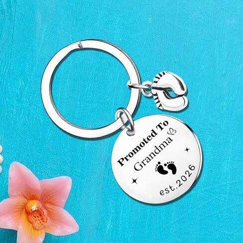 2026 Promoted To Grandma Gifts Grandma To Be Keychain Mother's Day Gift First Time Grandmother Gift Christmas Birthday Gifts for New Grandmother in Kuwait
