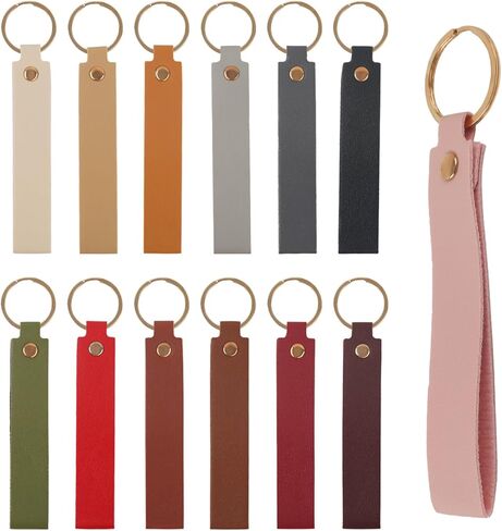26 Pcs Leather Keychain Blanks Laser Engraving Keychains Blanks Tags with Key Rings for DIY Key Chains Craft 13 Colors in Saudi Arabia