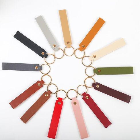 26 Pcs Leather Keychain Blanks Laser Engraving Keychains Blanks Tags with Key Rings for DIY Key Chains Craft 13 Colors in Saudi Arabia