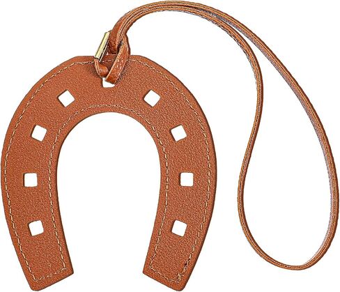 Horseshoe Purse Charm for Women, Brown Leather Keychain Bag Pendant, Lucky Western Charm for Handbags, Tote & Backpack, Trendy Y2K Accessory in Saudi Arabia