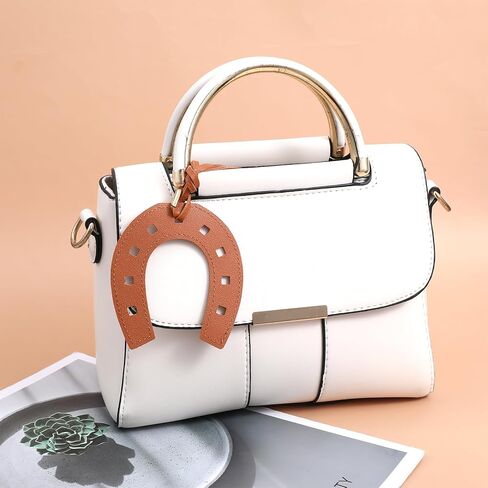 Horseshoe Purse Charm for Women, Brown Leather Keychain Bag Pendant, Lucky Western Charm for Handbags, Tote & Backpack, Trendy Y2K Accessory in Saudi Arabia