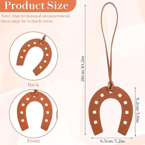 Horseshoe Purse Charm for Women, Brown Leather Keychain Bag Pendant, Lucky Western Charm for Handbags, Tote & Backpack, Trendy Y2K Accessory in Saudi Arabia