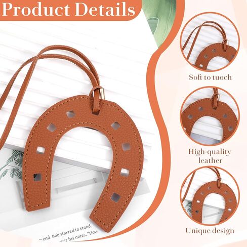 Horseshoe Purse Charm for Women, Brown Leather Keychain Bag Pendant, Lucky Western Charm for Handbags, Tote & Backpack, Trendy Y2K Accessory in Saudi Arabia