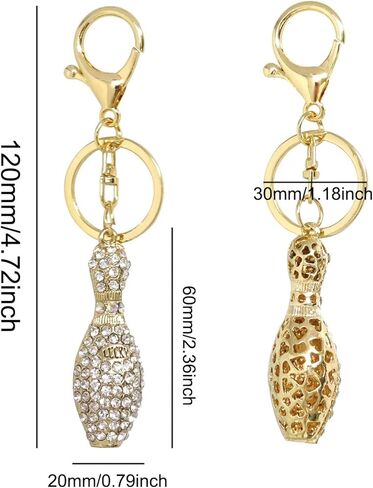 Honbay 1PCS Rhinestone Bowling Keychain Sparkling Bag Keyring Bowling Ball Shape Key Chain Decor in A Box for Bag Purse Wallet Handbags Backpack in Kuwait