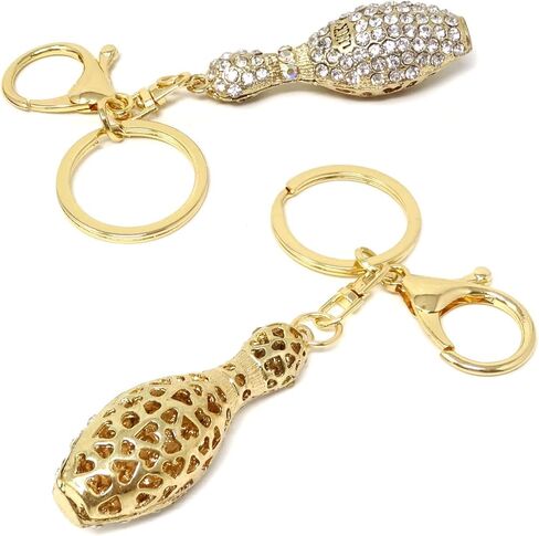 Honbay 1PCS Rhinestone Bowling Keychain Sparkling Bag Keyring Bowling Ball Shape Key Chain Decor in A Box for Bag Purse Wallet Handbags Backpack in Kuwait