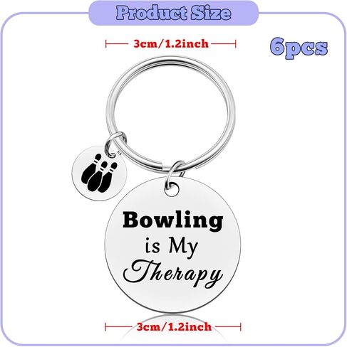 Vadaka 6 Pcs Bowling Gifts Keychain Bowlings Lover Gifts Bowling Themed Gift for Women Men Team Gift Birthday Present for Coach Women Girls Friend Bowlings Accessories Keychain in Saudi Arabia