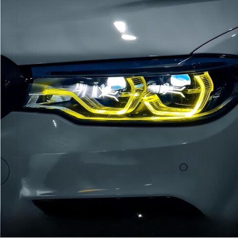 Pre-LCI CSL Style Lemon Yellow Daytime Running Light LED Modules Set DRL Chips Fit For BMW 5 Series 2018 2019 2020 G30 G38 530e 540i F90 M5 G31 G32 GT F90 Only For USA Spec Full Led Headlight in Saudi Arabia