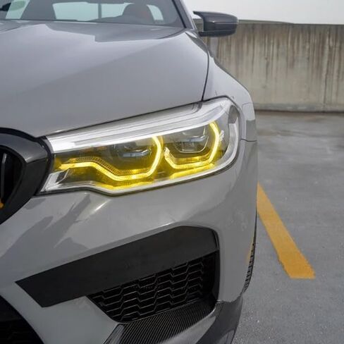 Pre-LCI CSL Style Lemon Yellow Daytime Running Light LED Modules Set DRL Chips Fit For BMW 5 Series 2018 2019 2020 G30 G38 530e 540i F90 M5 G31 G32 GT F90 Only For USA Spec Full Led Headlight in Saudi Arabia