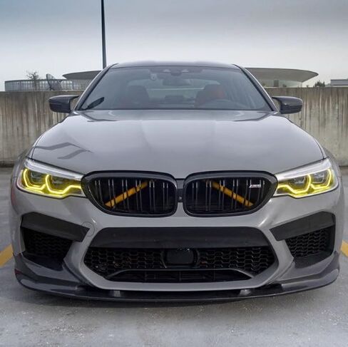 Pre-LCI CSL Style Lemon Yellow Daytime Running Light LED Modules Set DRL Chips Fit For BMW 5 Series 2018 2019 2020 G30 G38 530e 540i F90 M5 G31 G32 GT F90 Only For USA Spec Full Led Headlight in Saudi Arabia
