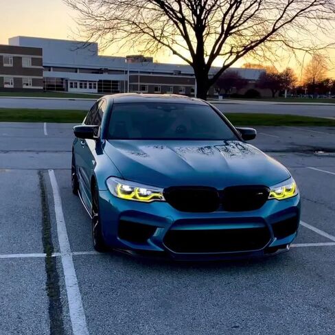 Pre-LCI CSL Style Lemon Yellow Daytime Running Light LED Modules Set DRL Chips Fit For BMW 5 Series 2018 2019 2020 G30 G38 530e 540i F90 M5 G31 G32 GT F90 Only For USA Spec Full Led Headlight in Saudi Arabia