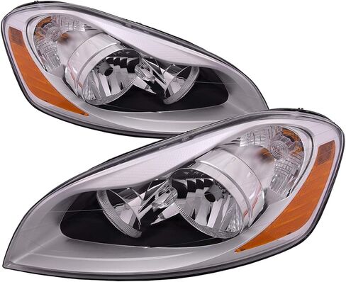 HEADLIGHTSDEPOT Chrome Housing Halogen Headlights Compatible with Volvo XC60 2010-2013 Includes Left Driver and Right Passenger Side Headlamps in Saudi Arabia