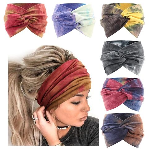 Extra Wide Headbands for Women Large Turban Headband Non Slip Boho Elastic Hairband Hair Twisted Knot Head Bands Accessories in Saudi Arabia