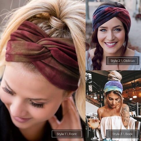 Extra Wide Headbands for Women Large Turban Headband Non Slip Boho Elastic Hairband Hair Twisted Knot Head Bands Accessories in Saudi Arabia