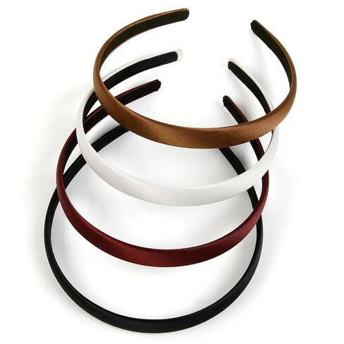 Headbands for Women Non Slip Thin Satin Hairbands Trendy Headband for Women's Hair Cute Vintage Hair Accessories 4 PCS in Kuwait