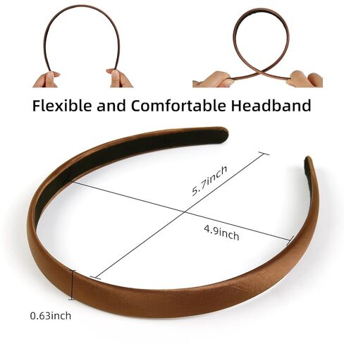 Headbands for Women Non Slip Thin Satin Hairbands Trendy Headband for Women's Hair Cute Vintage Hair Accessories 4 PCS in Kuwait