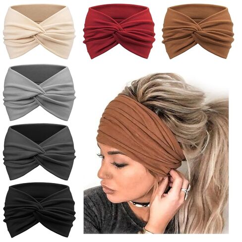 Extra Wide Headbands for Women Large Turban Headband Non Slip Boho Elastic Hairband Hair Twisted Knot Head Bands Accessories in Saudi Arabia