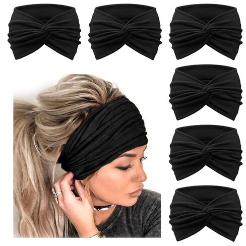 Extra Wide Headbands for Women Large Turban Headband Non Slip Boho Elastic Hairband Hair Twisted Knot Head Bands Accessories in Saudi Arabia