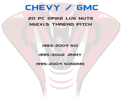 20 قطعة M12x1.5 طويل القامة 4.5 بوصة صواميل عروة زرقاء صلبة مع مفتاح مقبس القفل | يناسب شيفروليه S10 جي إم سي جيمي سونوما in Kuwait