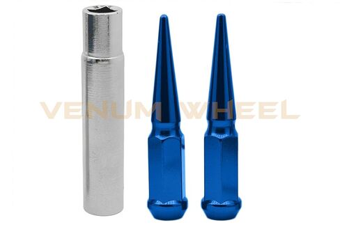 20 قطعة M12x1.5 طويل القامة 4.5 بوصة صواميل عروة زرقاء صلبة مع مفتاح مقبس القفل | يناسب شيفروليه S10 جي إم سي جيمي سونوما in Kuwait