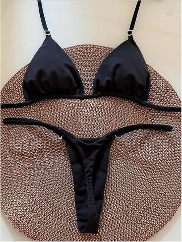 SHENHE Women's Sexy Thong Bikini Set Triangle Halter Heart Ring Brazilian Swimsuits 2 Piece in Saudi Arabia