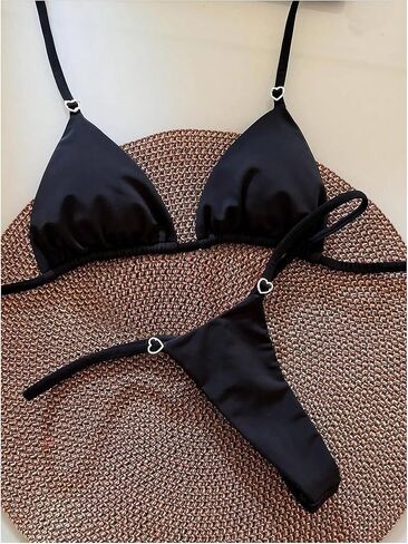 SHENHE Women's Sexy Thong Bikini Set Triangle Halter Heart Ring Brazilian Swimsuits 2 Piece in Saudi Arabia
