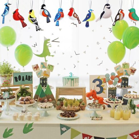 12 Pack Tropical Party Decorations Cardinal Birds Felt Ornaments for Spring Tree Decor 3D Woodpecker Goldfinch Hanging Ornaments Easter Decor for Hawaiian Summer Beach Luau Parties (Multicolor) in Kuwait