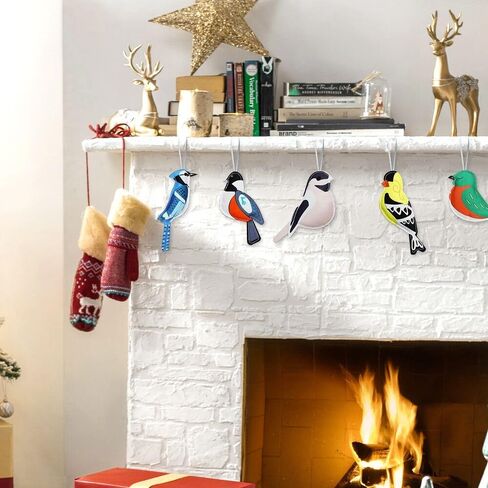 12 Pack Tropical Party Decorations Cardinal Birds Felt Ornaments for Spring Tree Decor 3D Woodpecker Goldfinch Hanging Ornaments Easter Decor for Hawaiian Summer Beach Luau Parties (Multicolor) in Kuwait