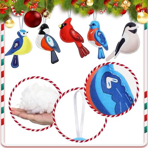 12 Pack Tropical Party Decorations Cardinal Birds Felt Ornaments for Spring Tree Decor 3D Woodpecker Goldfinch Hanging Ornaments Easter Decor for Hawaiian Summer Beach Luau Parties (Multicolor) in Kuwait
