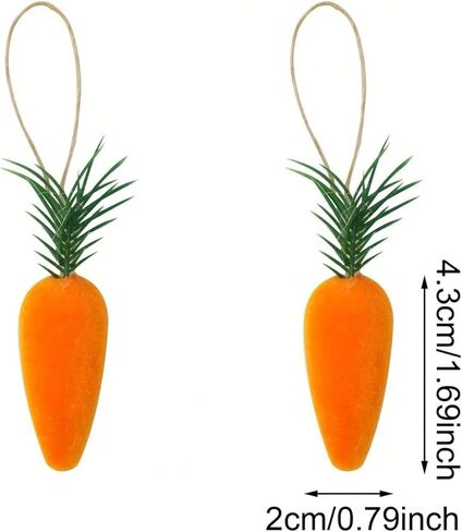 Easter Carrot Ornaments, 6PCS Flocked Soft Carrot Decorations for Easter Decor, Bunny Props, Spring Party Supplies, Home and Festive Decor in Saudi Arabia
