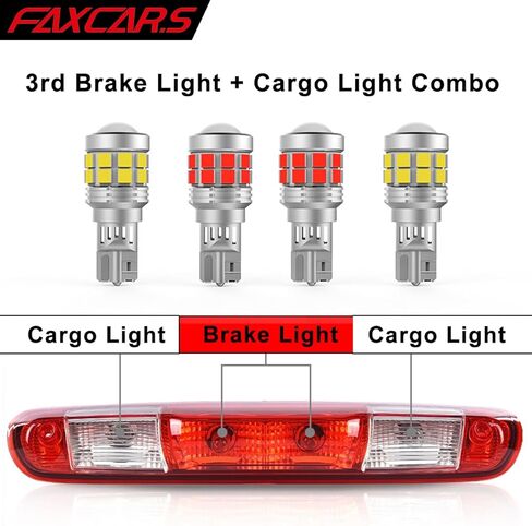 912 921 LED Cargo Light + 3rd Brake Light Combo Kits for Ram Silverado Sierra 1500 2500 3500 Maverick F150 F250 F350 Super Duty Ranger Frontier Tundra Pickup Chassis Cab CANBUS,4-Pack in Kuwait